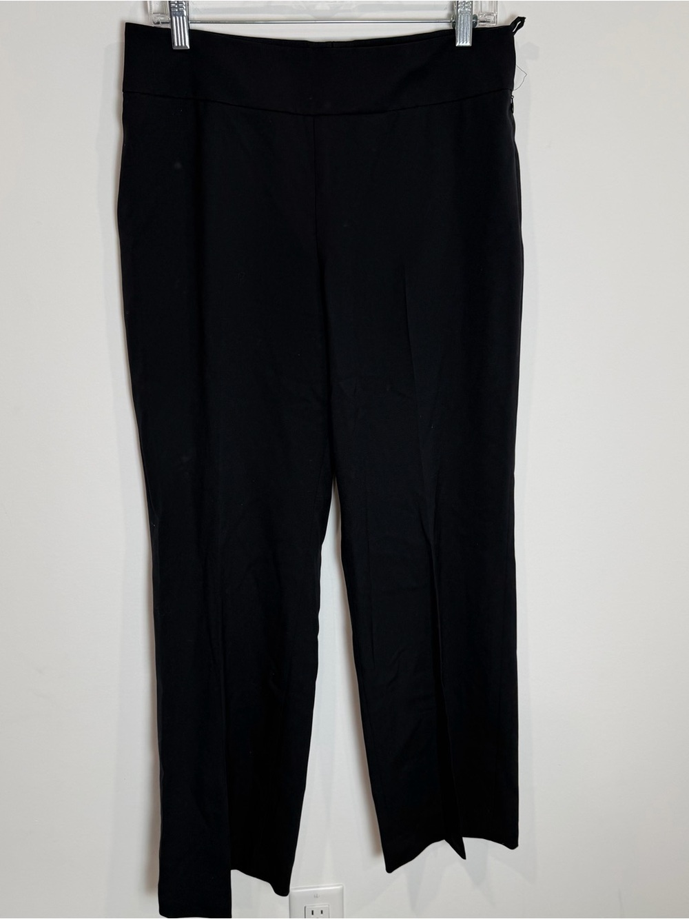 AKRIS Black Stretch Wool Side Zip Slim Straight Leg Trousers Pants US 8 EUC